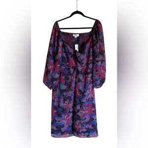 Women’s ADDITION ELLE Floral Print Smocked Dress Plus Size 4X NWT